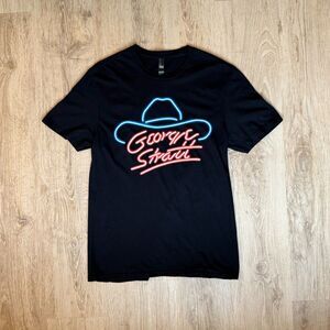 George Strait Neon Cowboy Hat Tour T-Shirt Black Medium 2023 Concert Tee
